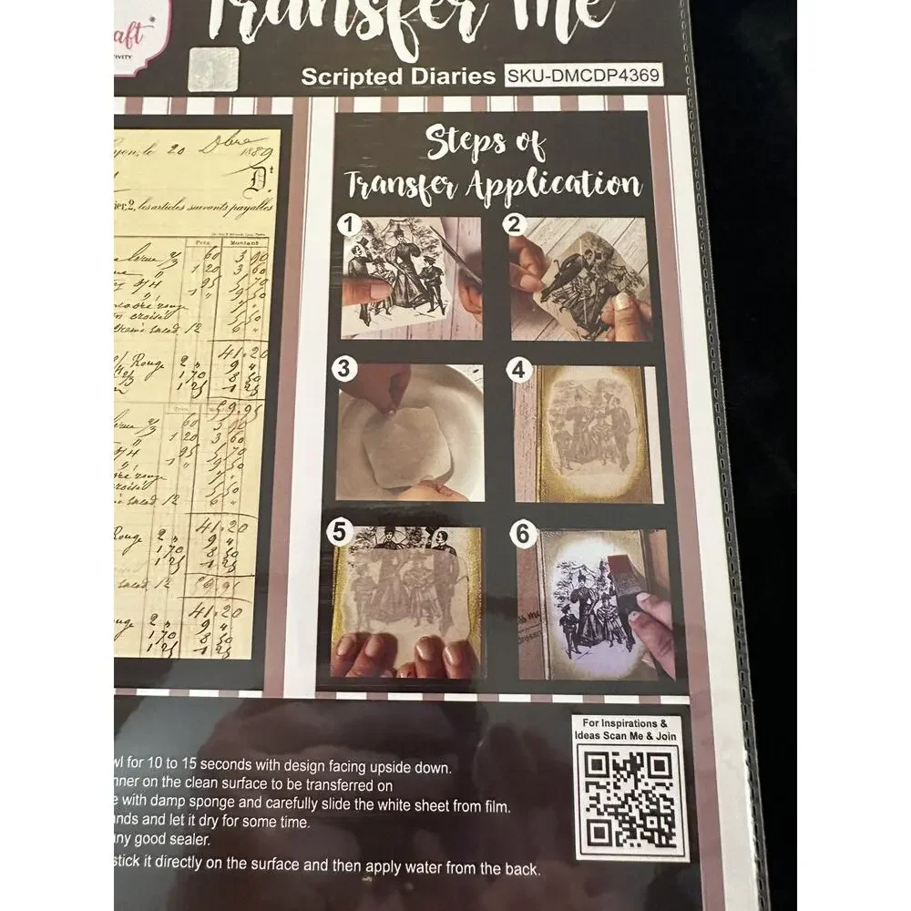 New Sealed Dress My Craft Transfer Me Scripted Diaries Text Script Dip In Water